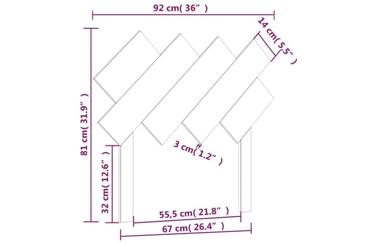 Sängynpääty harmaa 92x3x81 cm täysi mänty - Harmaa - Huonekalut - Sänky - Sängyn lisävarusteet & sängynpäädyt - Sängynpääty