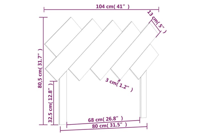 Sängynpääty hunajanruskea 104x3x80,5 cm täysi mänty - Ruskea - Huonekalut - Sänky - Sängyn lisävarusteet & sängynpäädyt - Sängynpääty