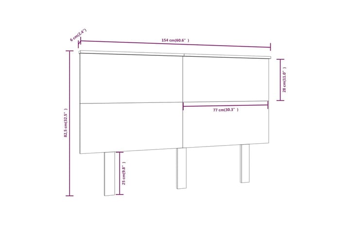 Sängynpääty hunajanruskea 154x6x82,5 cm täysi mänty - Ruskea - Huonekalut - Sänky - Sängyn lisävarusteet & sängynpäädyt - Sängynpääty