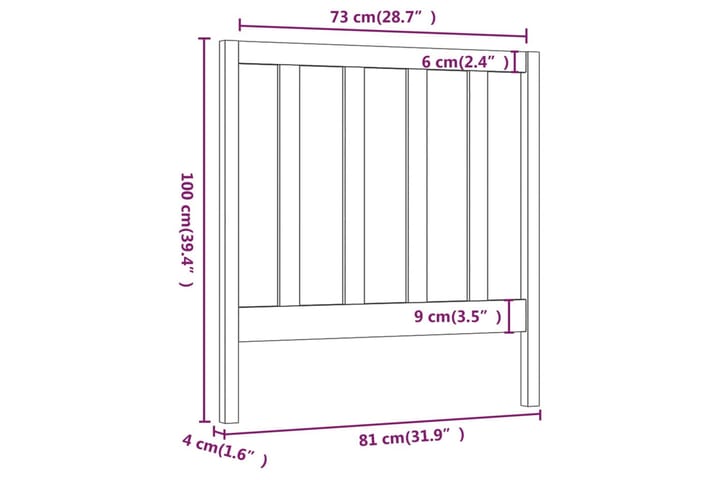 Sängynpääty hunajanruskea 81x4x100 cm täysi mänty - Ruskea - Huonekalut - Sänky - Sängyn lisävarusteet & sängynpäädyt - Sängynpääty