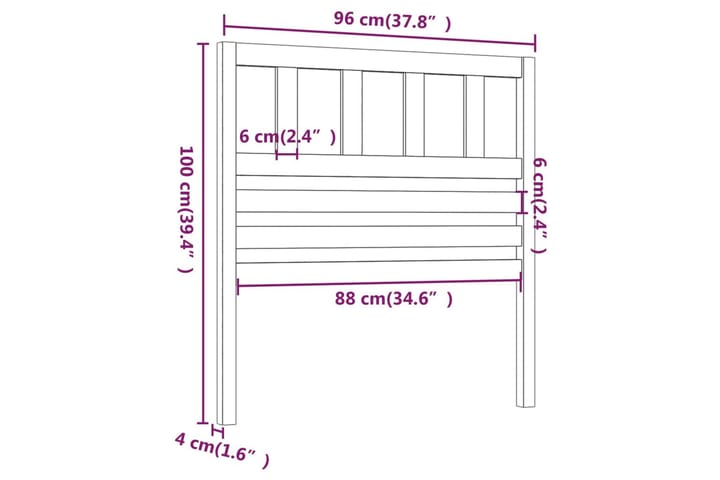 Sängynpääty hunajanruskea 96x4x100 cm täysi mänty - Ruskea - Huonekalut - Sänky - Sängyn lisävarusteet & sängynpäädyt - Sängynpääty