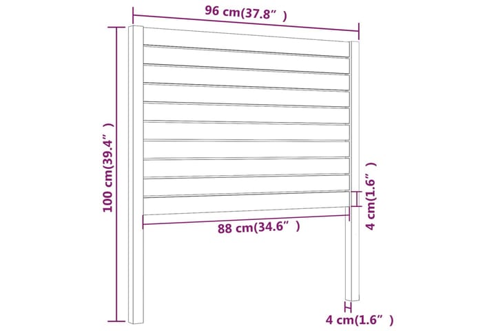 Sängynpääty hunajanruskea 96x4x100 cm täysi mänty - Ruskea - Huonekalut - Sänky - Sängyn lisävarusteet & sängynpäädyt - Sängynpääty