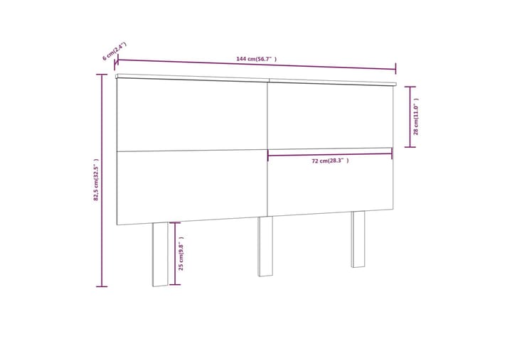 Sängynpääty musta 144x6x82,5 cm täysi mänty - Musta - Huonekalut - Sänky - Sängyn lisävarusteet & sängynpäädyt - Sängynpääty