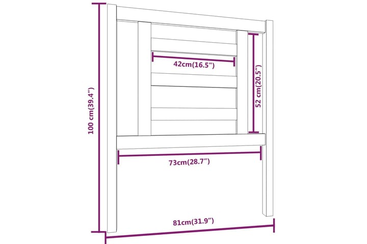 Sängynpääty musta 81x4x100 cm täysi mänty - Musta - Huonekalut - Sänky - Sängyn lisävarusteet & sängynpäädyt - Sängynpääty