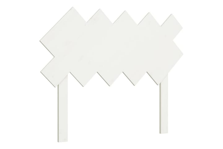Sängynpääty valkoinen 104x3x80,5 cm täysi mänty - Valkoinen - Sängynpääty