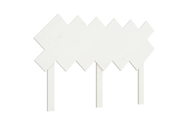 Sängynpääty valkoinen 122,5x3x80,5 cm täysi mänty - Valkoinen - Sängynpääty