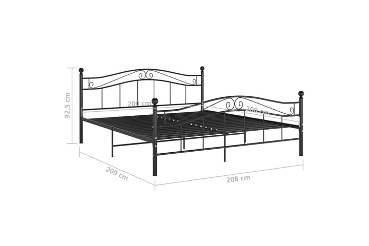 Sängynrunko musta metalli 200x200 cm - Musta - Huonekalut - Sänky - Sänkykehikot & sängynrungot