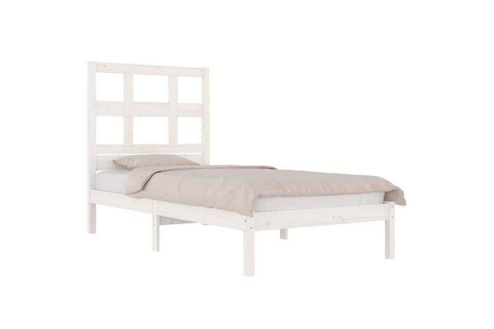 Sängynrunko valkoinen täysi mänty 90x190 cm 3FT Single - Valkoinen - Sänkykehikot & sängynrungot