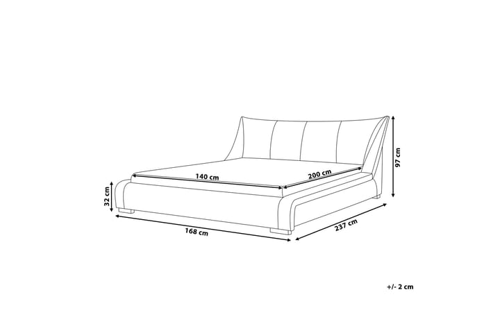 Jenkkisänky Quantavius LED-valaistuksella 180x200 Nahka - Valkoinen - Huonekalut - Sänky - Sänkykehikot & sängynrungot