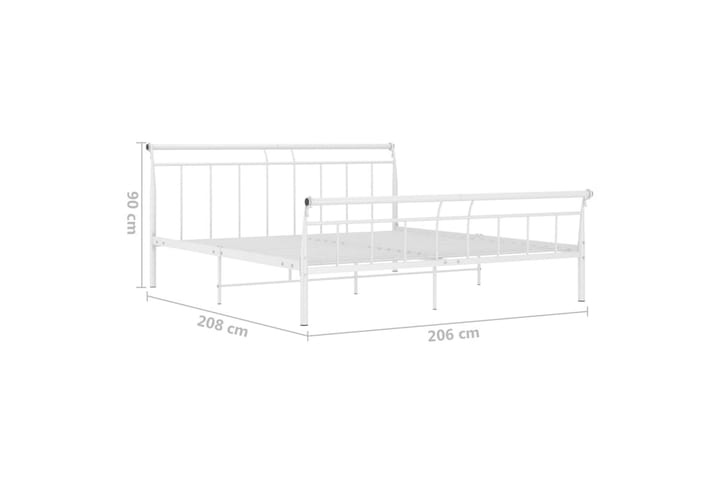 Sängynrunko 200x200 cm Metalli - Valkoinen - Huonekalut - Sänky - Sänkykehikot & sängynrungot