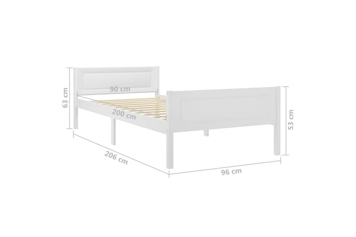 Sängynrunko 90x200 cm Mänty - Valkoinen - Huonekalut - Sänky - Sänkykehikot & sängynrungot