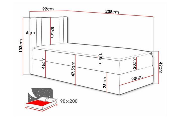 Sängynrunko Betvallen 90x200 cm - Keltainen-Vihreä - Huonekalut - Sänky - Sänkykehikot & sängynrungot