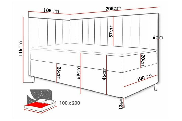 Sängynrunko Boisdale 100x200 cm - Grön/Vit - Huonekalut - Sänky - Sänkykehikot & sängynrungot