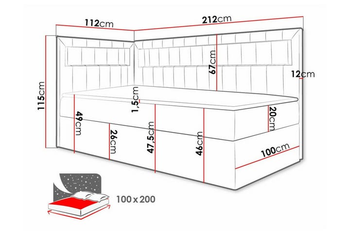 Sängynrunko Boisdale 100x200 cm - Grön/Vit - Huonekalut - Sänky - Sänkykehikot & sängynrungot