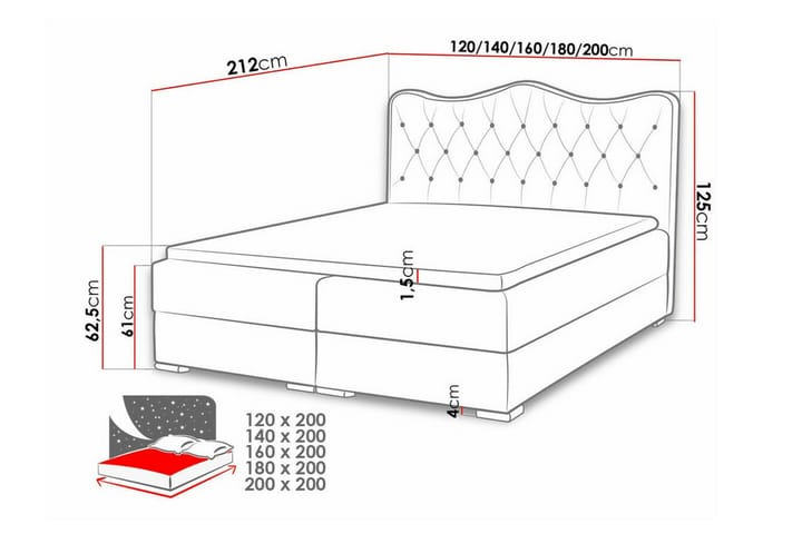 Sängynrunko Boisdale 120x200 cm - Musta - Huonekalut - Sänky - Sänkykehikot & sängynrungot