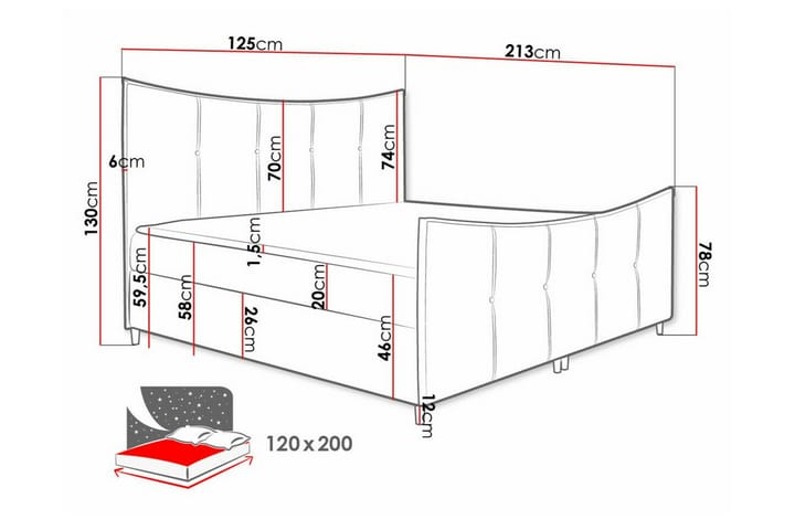 Sängynrunko Boisdale 120x200 cm - Tummankeltainen - Huonekalut - Sänky - Sänkykehikot & sängynrungot