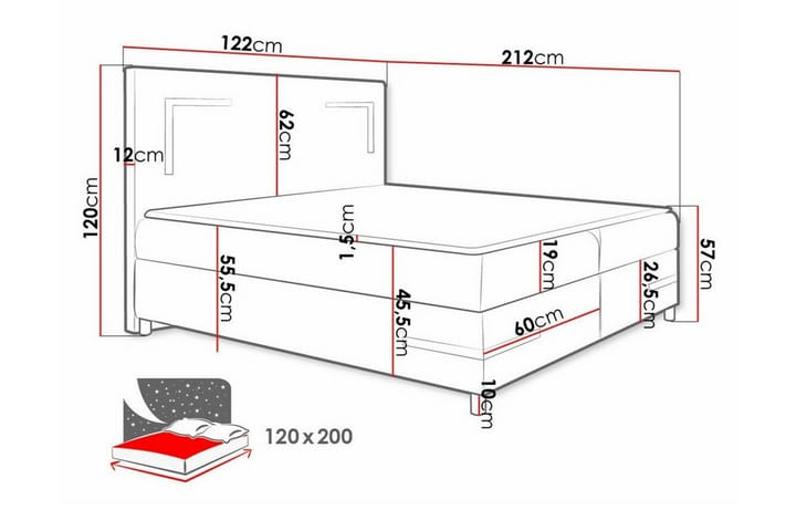 Sängynrunko Boisdale 120x200 cm - Vihreä - Huonekalut - Sänky - Sänkykehikot & sängynrungot