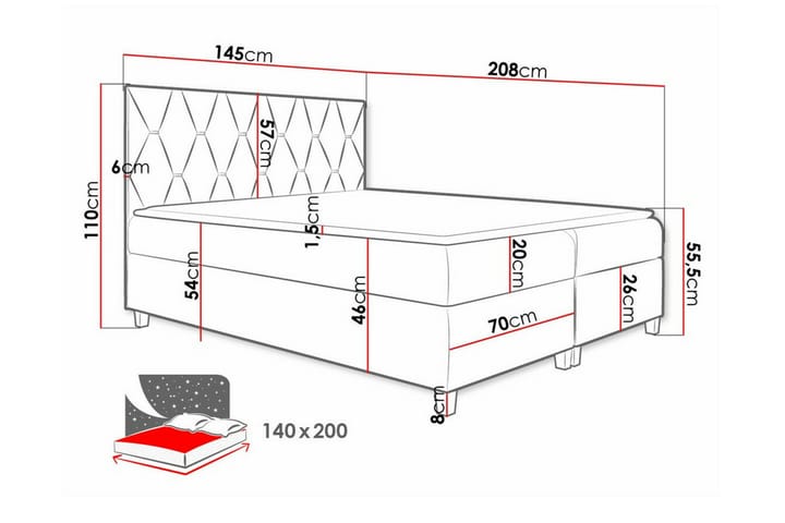 Sängynrunko Boisdale 140x200 cm - Ruskea - Huonekalut - Sänky - Sänkykehikot & sängynrungot