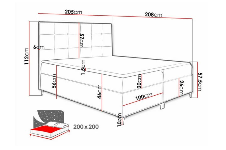 Sängynrunko Boisdale 200x200 cm - Tummankeltainen - Huonekalut - Sänky - Sänkykehikot & sängynrungot