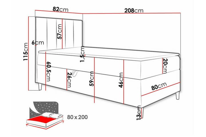 Sängynrunko Boisdale 80x200 cm - Grön/Vit - Huonekalut - Sänky - Sänkykehikot & sängynrungot