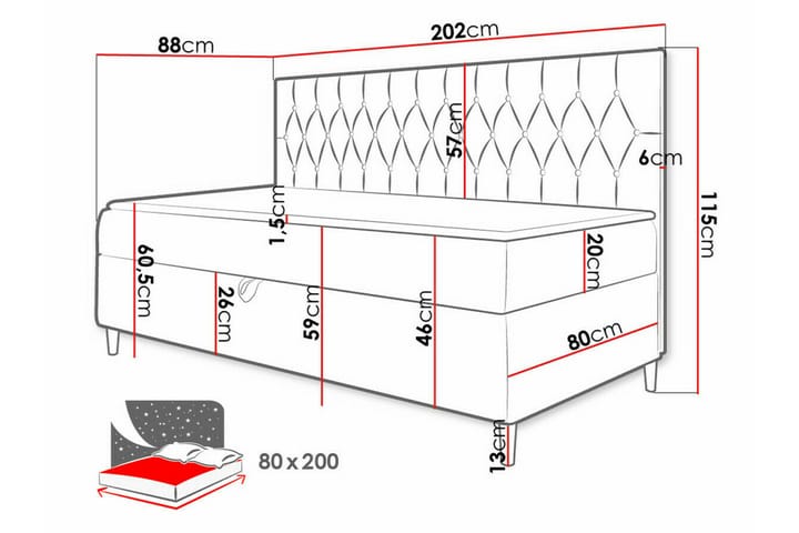 Sängynrunko Boisdale 80x200 cm - Grön/Vit - Huonekalut - Sänky - Sänkykehikot & sängynrungot