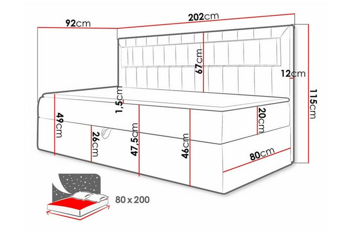 Sängynrunko Boisdale 80x200 cm - Grön/Vit - Huonekalut - Sänky - Sänkykehikot & sängynrungot