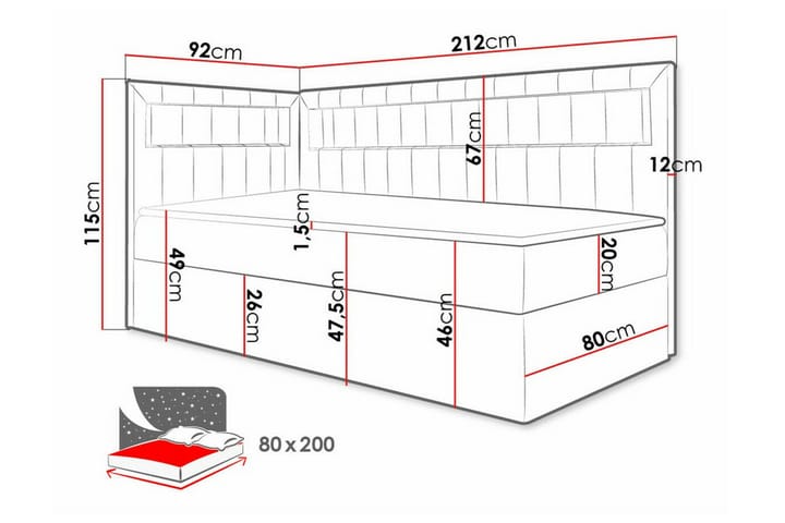 Sängynrunko Boisdale 80x200 cm - Grön/Vit - Huonekalut - Sänky - Sänkykehikot & sängynrungot