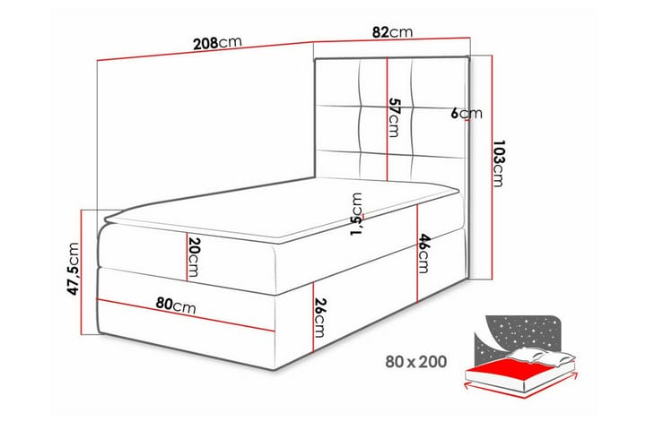 Sängynrunko Boisdale 80x200 cm - Musta - Huonekalut - Sänky - Sänkykehikot & sängynrungot