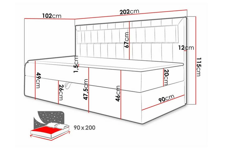 Sängynrunko Boisdale 90x200 cm - Grön/Vit - Huonekalut - Sänky - Sänkykehikot & sängynrungot