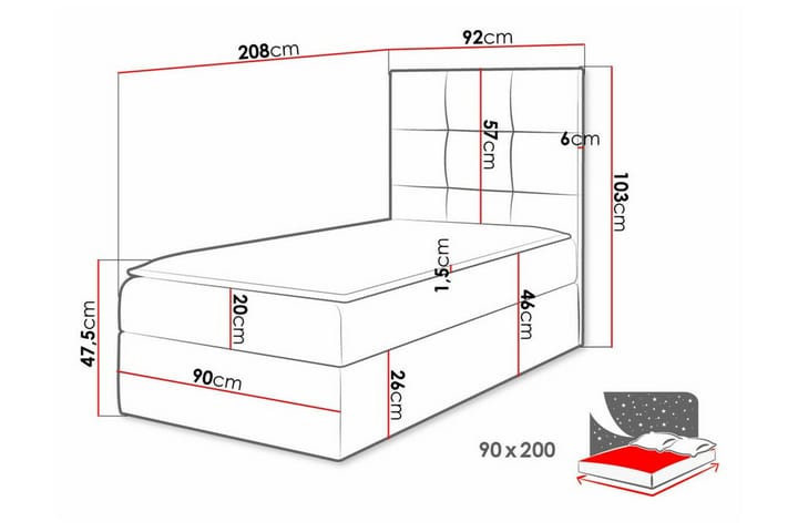 Sängynrunko Boisdale 90x200 cm - Musta - Huonekalut - Sänky - Sänkykehikot & sängynrungot