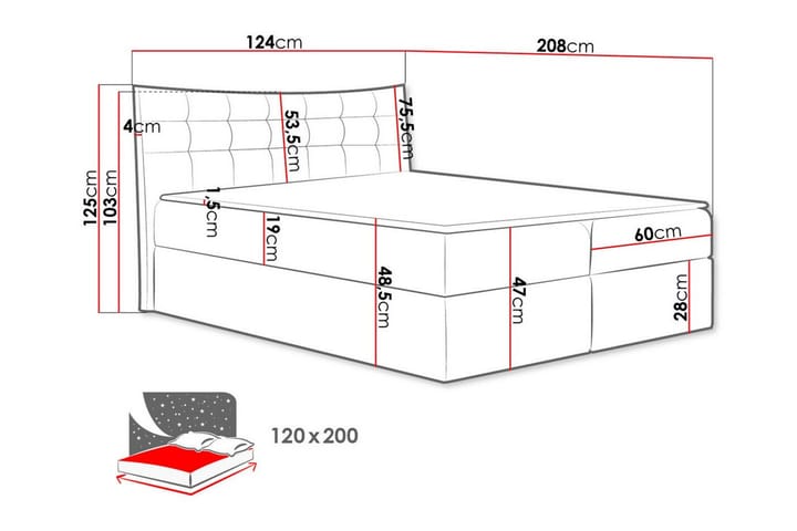 Sängynrunko Hayton 120x200 cm - Keltainen - Huonekalut - Sänky - Sänkykehikot & sängynrungot