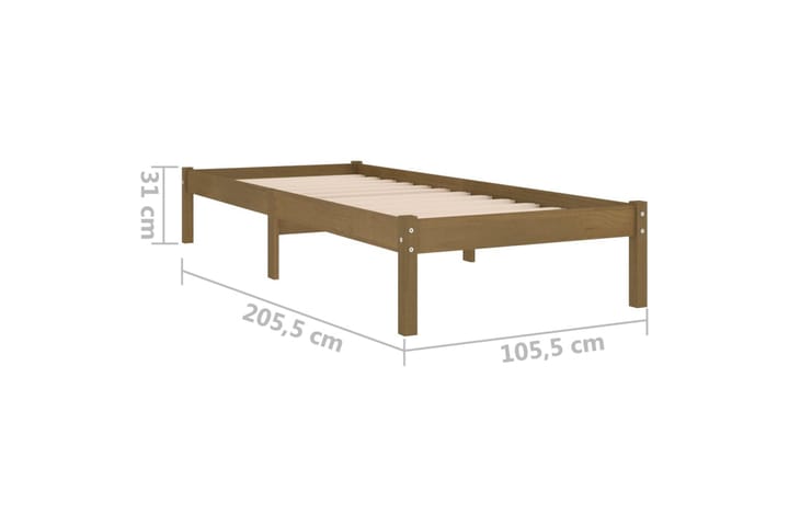 Sängynrunko hunajanruskea täysi mänty 100x200 cm - Ruskea - Huonekalut - Sänky - Sänkykehikot & sängynrungot