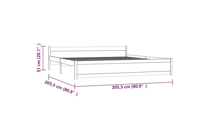 Sängynrunko hunajanruskea täysi puu 200x200 cm - Ruskea - Huonekalut - Sänky - Sänkykehikot & sängynrungot