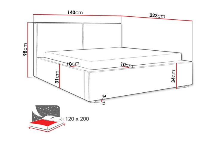 Sängynrunko Knocklong 120x200 cm - Tummanvihreä - Huonekalut - Sänky - Sänkykehikot & sängynrungot