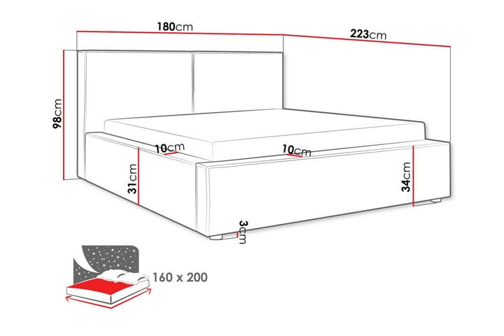 Sängynrunko Knocklong 160x200 cm - Vihreä - Huonekalut - Sänky - Sänkykehikot & sängynrungot