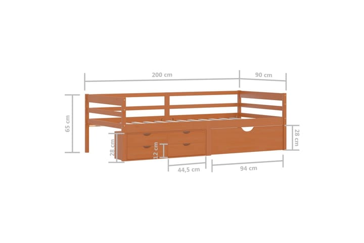 Sängynrunko laatikoilla ja kaapilla 90x200cm - Huonekalut - Sänky - Sänkykehikot & sängynrungot