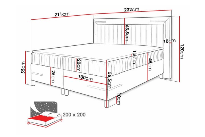 Sängynrunko Lillsel 200x200 cm - Keltainen - Huonekalut - Sänky - Sänkykehikot & sängynrungot