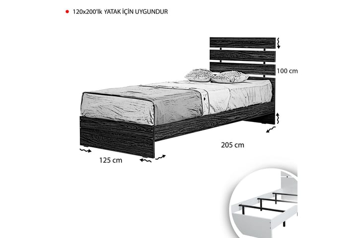 Sängynrunko Montek 120x200 cm - Pähkinä - Huonekalut - Sänky - Sänkykehikot & sängynrungot