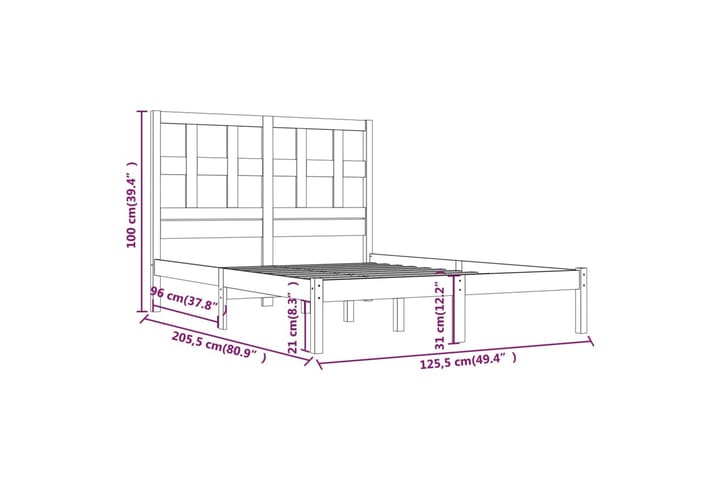 Sängynrunko musta täysi mänty 120x200 cm - Musta - Huonekalut - Sänky - Sänkykehikot & sängynrungot