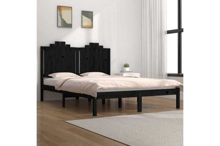 Sängynrunko musta täysi mänty 150x200 cm 5FT King Size - Musta - Sänkykehikot & sängynrungot