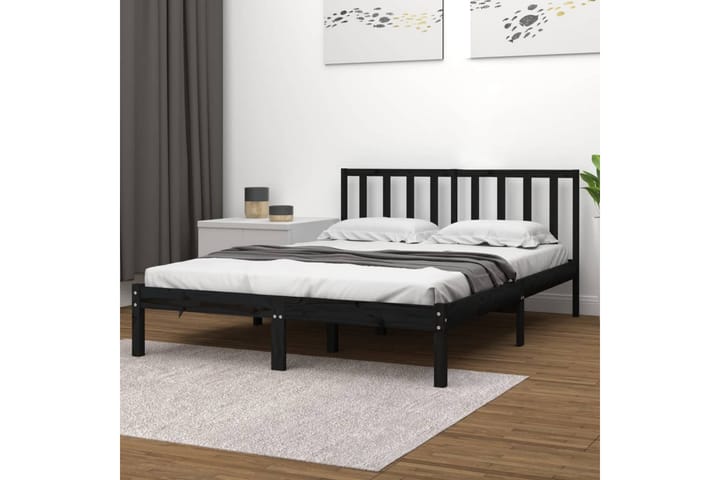 Sängynrunko musta täysi mänty 180x200 cm 6FT Super King - Musta - Sänkykehikot & sängynrungot