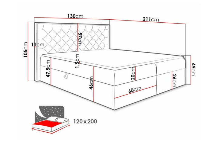 Sängynrunko Oberting 120x200 cm - Vihreä/ruskea - Huonekalut - Sänky - Sänkykehikot & sängynrungot