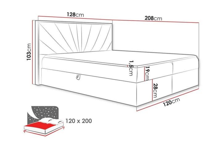 Sängynrunko Oberting 120x200 cm - Vihreä/ruskea - Huonekalut - Sänky - Sänkykehikot & sängynrungot