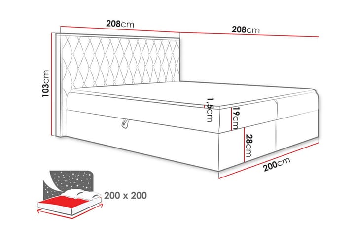 S�ängynrunko Oberting 200x200 cm - Ruskea/Puu - Huonekalut - Sänky - Sänkykehikot & sängynrungot