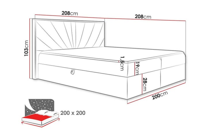 S�ängynrunko Oberting 200x200 cm - Ruskea/Puu - Huonekalut - Sänky - Sänkykehikot & sängynrungot