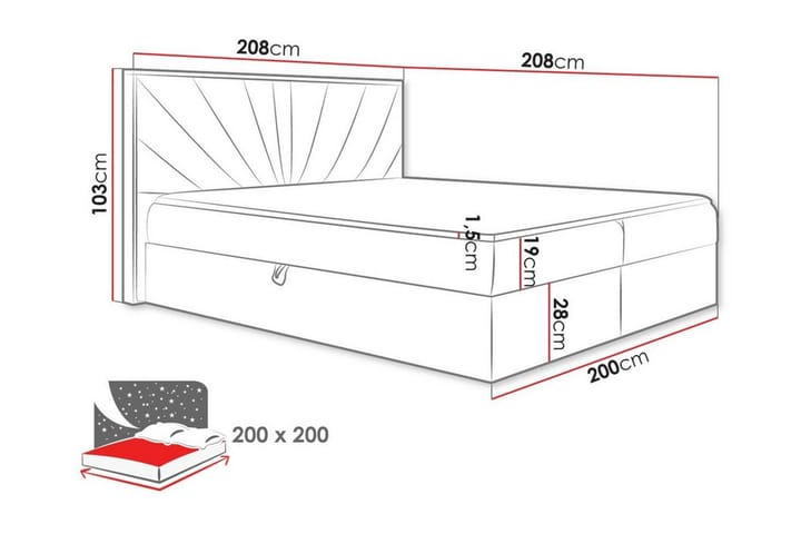 Sängynrunko Oberting 200x200 cm - Vihreä/ruskea - Huonekalut - Sänky - Sänkykehikot & sängynrungot