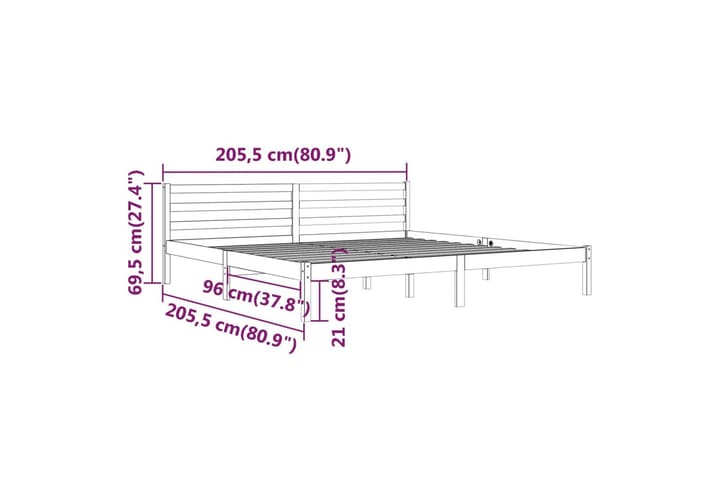 Sängynrunko täysi mänty 200x200 cm hunajanruskea - Ruskea - Huonekalut - Sänky - Sänkykehikot & sängynrungot