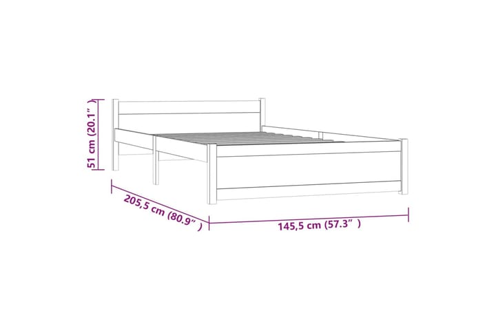 Sängynrunko täysi puu 140x200 cm - Ruskea - Huonekalut - Sänky - Sänkykehikot & sängynrungot