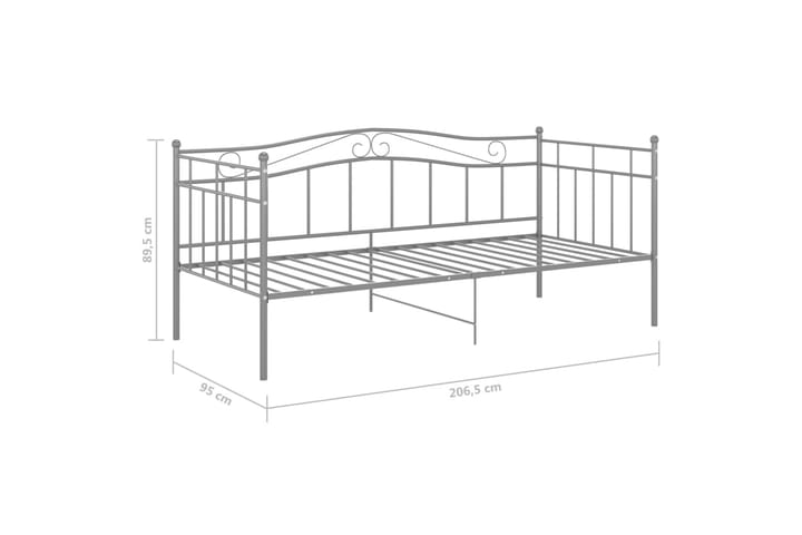 Sohvasängyn runko 90x200 cm Metalli - Harmaa - Huonekalut - Sänky - Sänkykehikot & sängynrungot