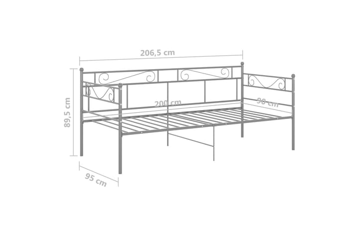 Sohvasängyn runko harmaa metalli 90x200 cm - Huonekalut - Sänky - Sänkykehikot & sängynrungot